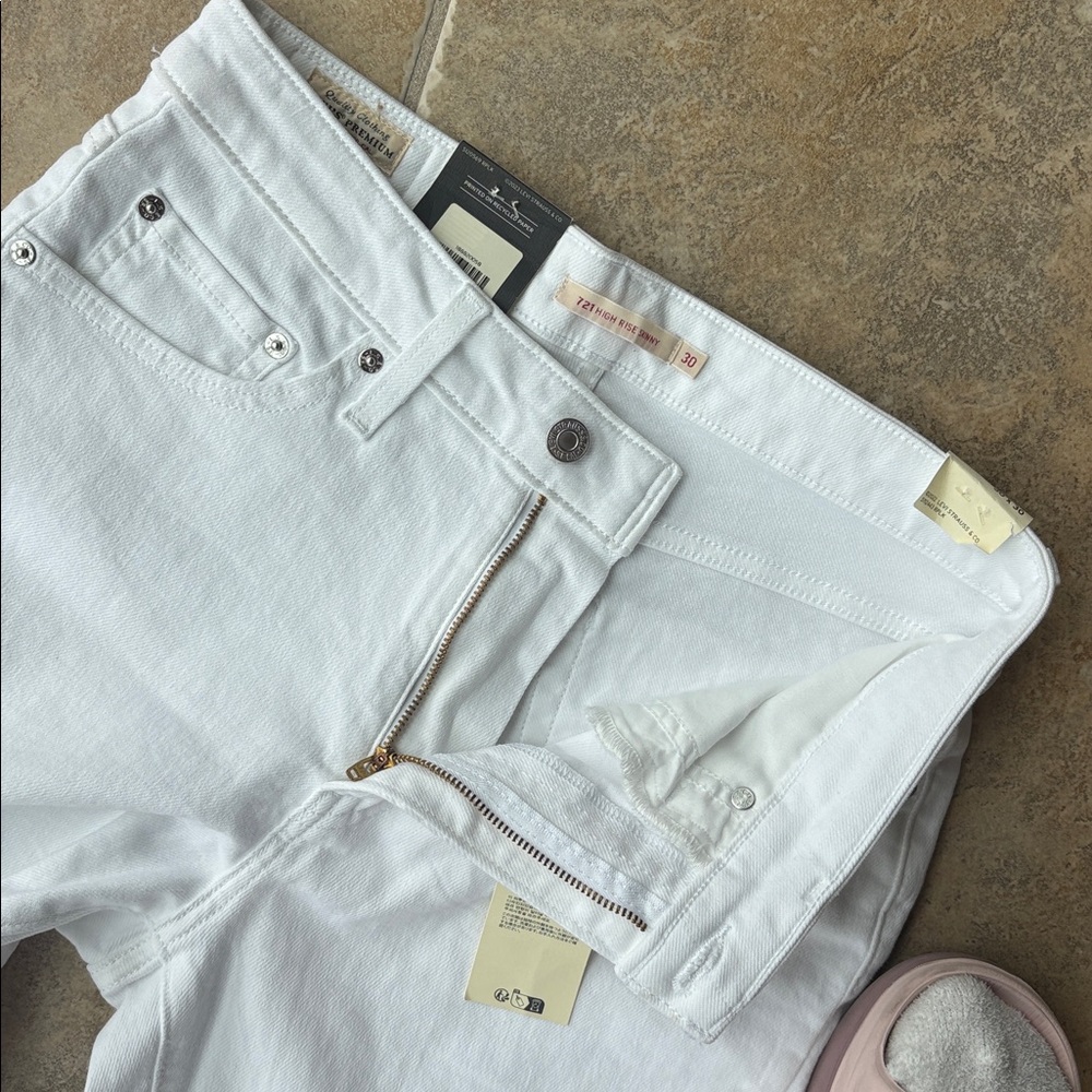 Levi's 721 high rise skinny white jeans pants size 30 x 30 $90 new - Picture 11 of 14